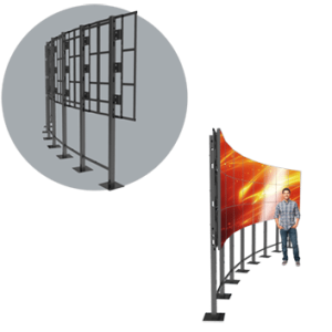 8X3 Landscape LCD Mount - HoverGrid™</br><SPAN STYLE="color: #ff7e00; font-size: 12pt">8X3 Ground Supported Curved LCD Frame Landscape</span>