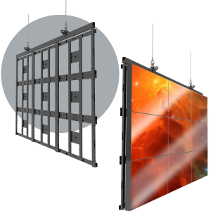 HoverGrid™ 3X3</br><SPAN STYLE="color: #ff7e00; font-size: 12pt">Flyable 3X3 Landscape Video Wall Frame System</span>