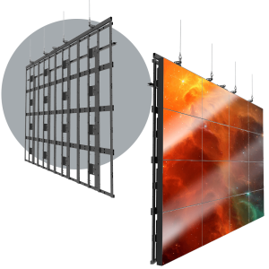 HoverGrid™ 4X4</br><SPAN STYLE="color: #ff7e00; font-size: 12pt">Flyable 4X4 Landscape Video Wall Frame System</span>