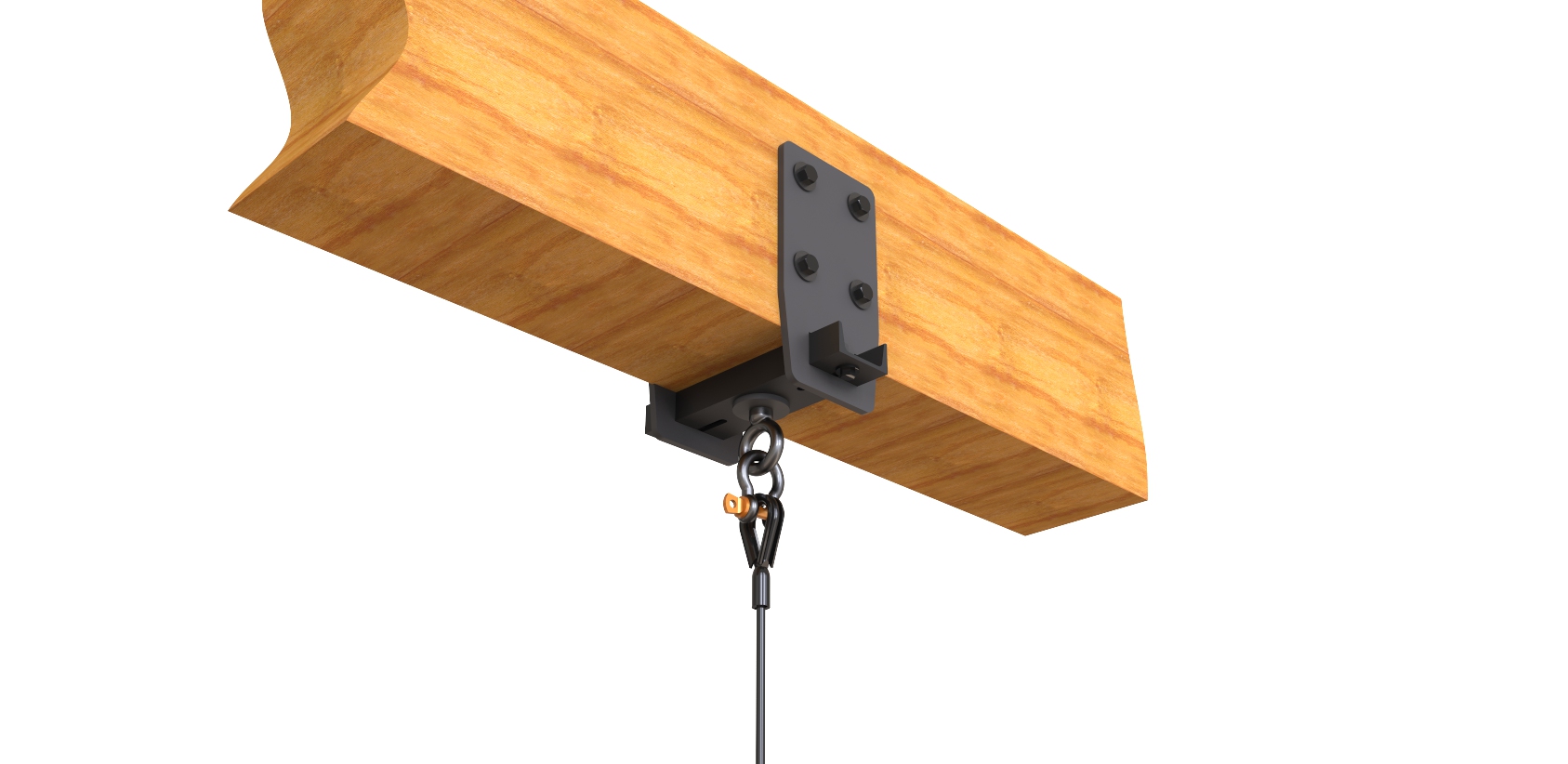Wood Beam Suspension With Swivel Eye